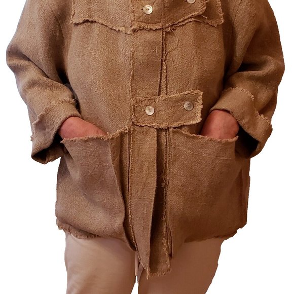 MAGNOLIA PEARL JACKET HOMESPUN LINEN IN NATURAL - Picture 4 of 10